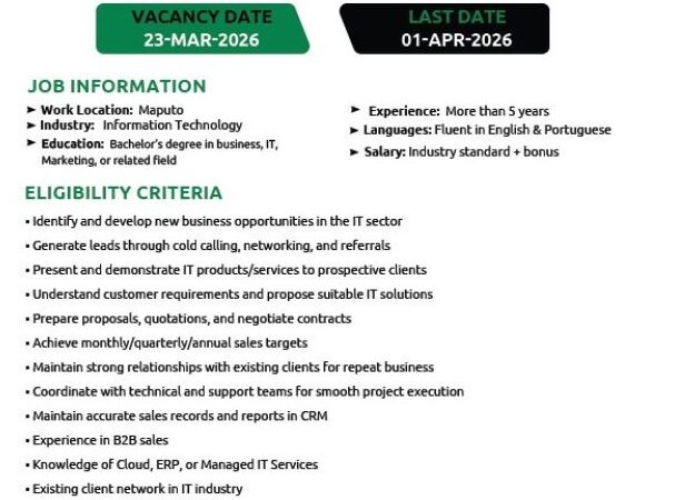 VAGA – IT SALES AND BUSINESS DEVELOPMENT