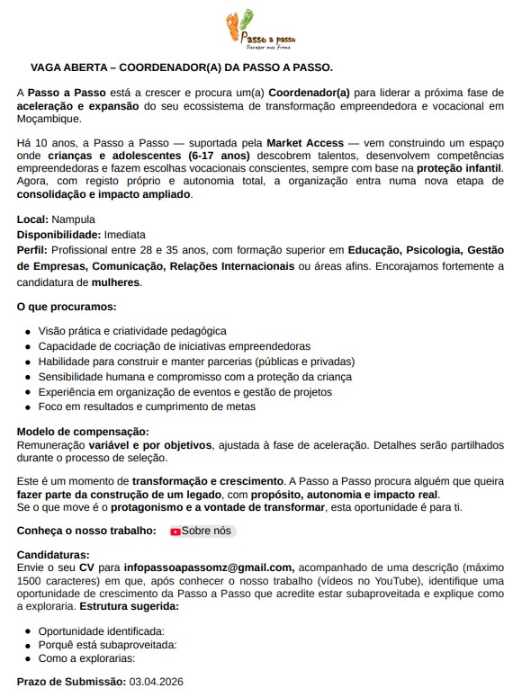 Vaga – Coordenador(a) – Portal Emprego