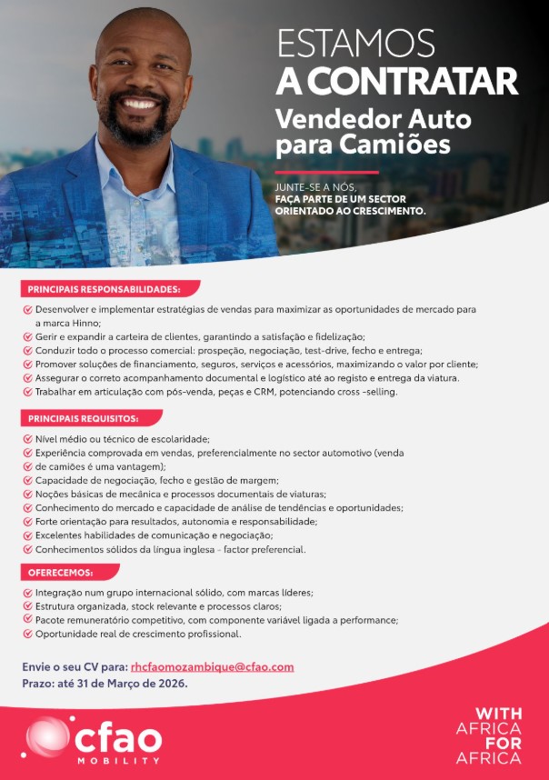 Vaga – Vendedor Auto para Camiões – Portal Emprego